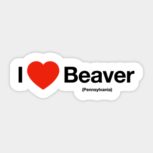 Beaver, PA love - Black print Sticker